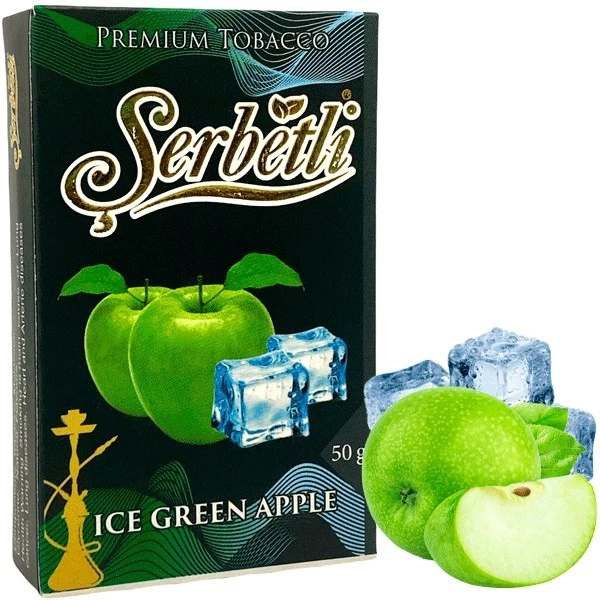Табак Serbetli Ice Green Apple (Ледяное Зеленое Яблоко) 50гр