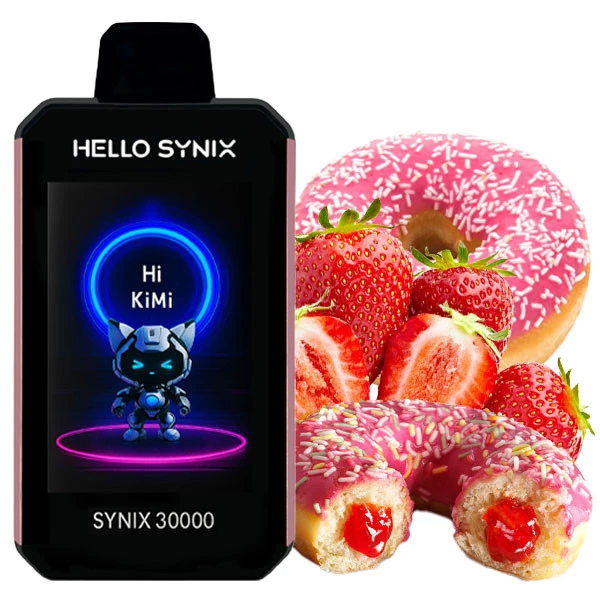 Одноразовая электронная сигарета Hello Synix Strawberry Donut (Клубничный Пончик) (30000 Затяжек)