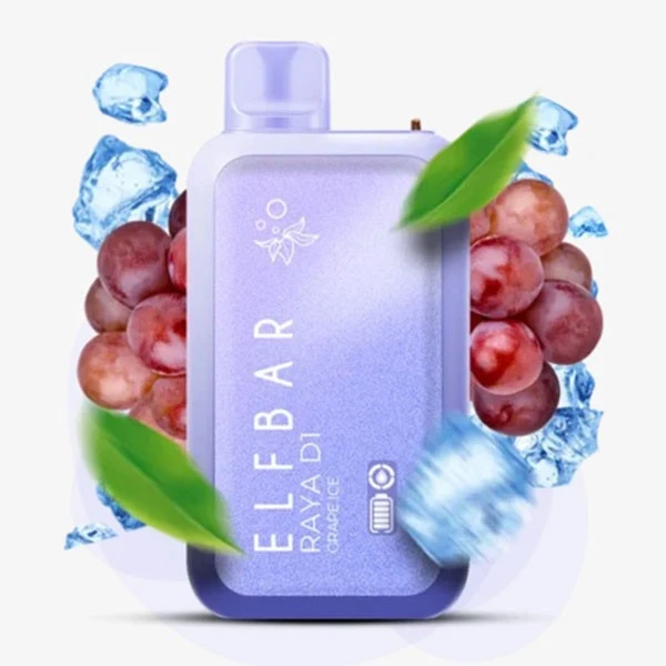 Одноразовая электронная сигарета Elf Bar Raya D1 Grape Ice (Виноград Лед) (13000 Затяжек)