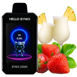 Одноразовая электронная сигарета Hello Synix Strawberry Colada (Клубника Колада) (30000 Затяжек)