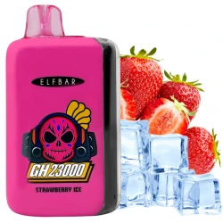 Одноразова електронна сигарета Elf Bar GH Strawberry Ice (Полуниця Лід) (23000 затяжок) (2% Nic)
